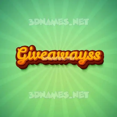 giveawayss in Green Rays style - 3D name wallpaper