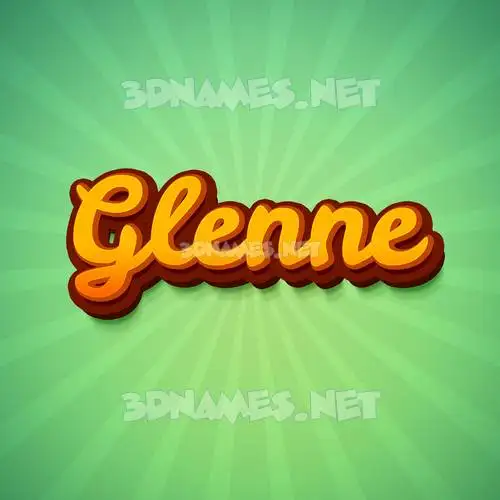 glenne in Green Rays style - 3D name wallpaper