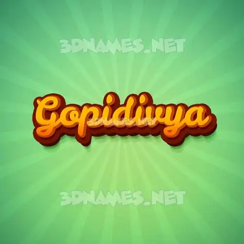 gopidivya in Green Rays style - 3D name wallpaper