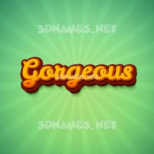 gorgeous in Green Rays style - 3D name wallpaper gorgeous in Green Rays style - 3D name wallpaper