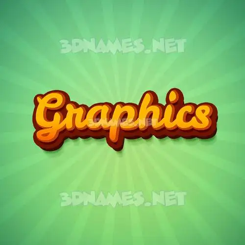 graphics in Green Rays style - 3D name wallpaper