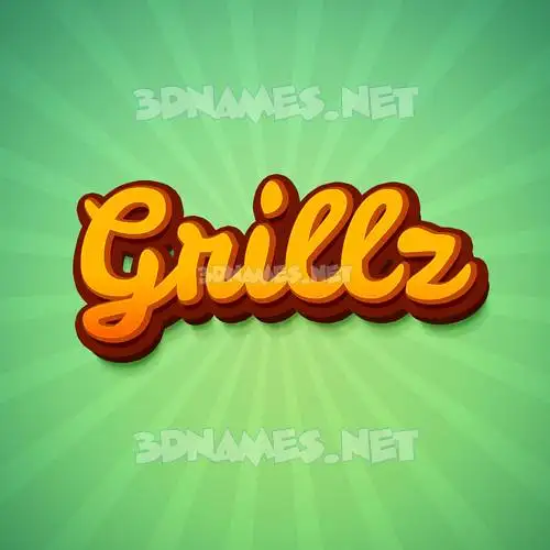 grillz in Green Rays style - 3D name wallpaper