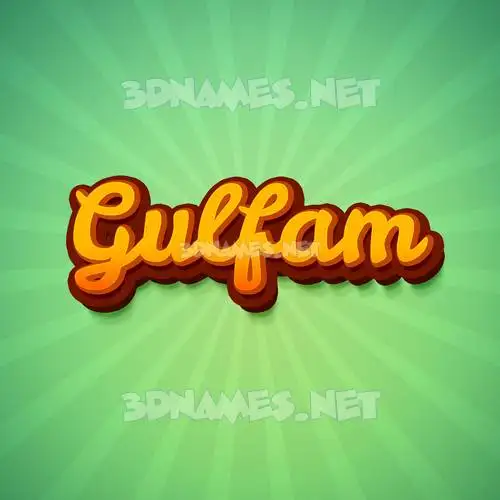 gulfam in Green Rays style - 3D name wallpaper
