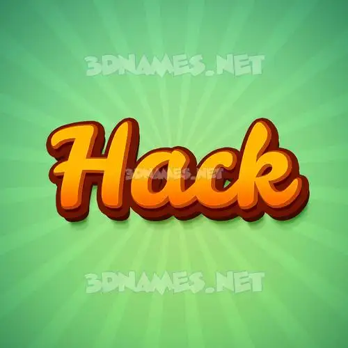 hack in Green Rays style - 3D name wallpaper