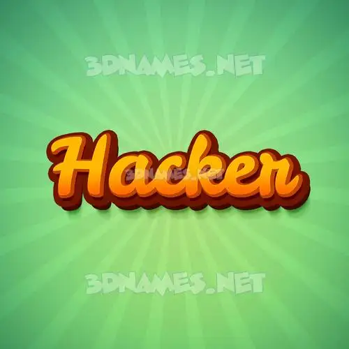 hacker in Green Rays style - 3D name wallpaper