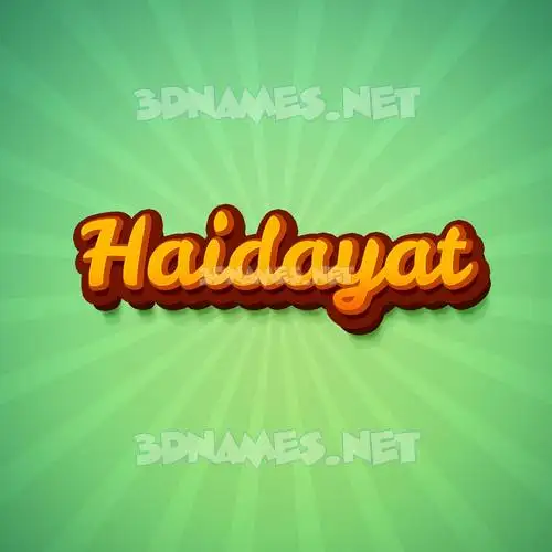 haidayat in Green Rays style - 3D name wallpaper