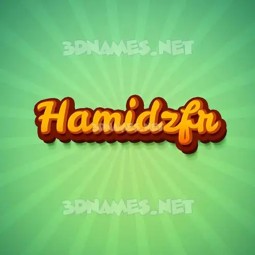 hamidzfr in Green Rays style - 3D name wallpaper