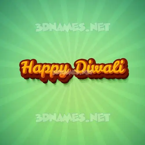 happy diwali in Green Rays style - 3D name wallpaper