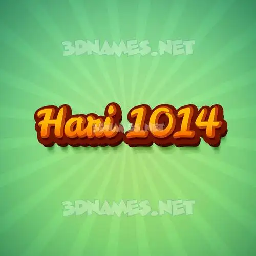 hari 1014 in Green Rays style - 3D name wallpaper