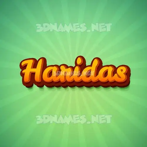 haridas in Green Rays style - 3D name wallpaper