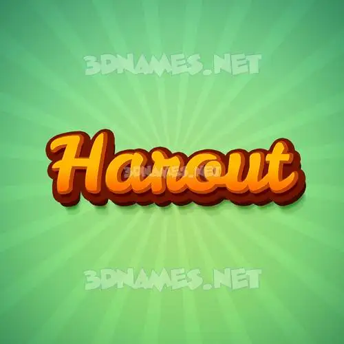 harout in Green Rays style - 3D name wallpaper