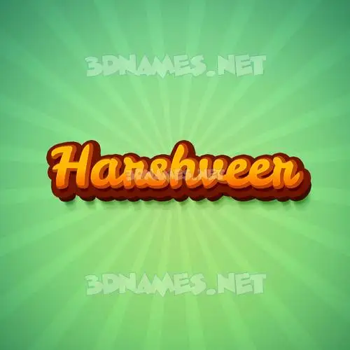 harshveer in Green Rays style - 3D name wallpaper