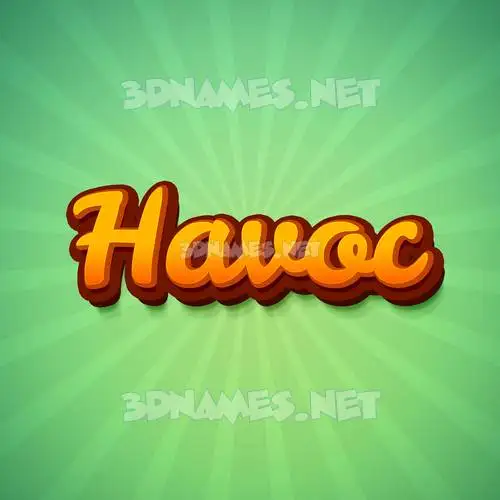 havoc in Green Rays style - 3D name wallpaper havoc in Green Rays style - 3D name wallpaper
