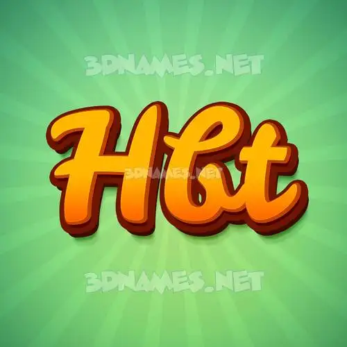hbt in Green Rays style - 3D name wallpaper