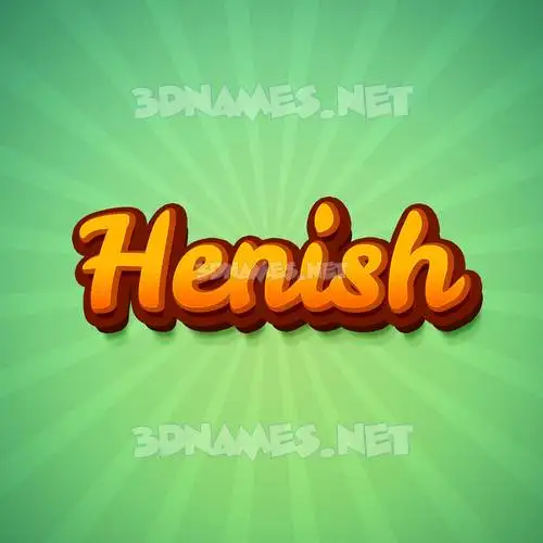 henish in Green Rays style - 3D name wallpaper henish in Green Rays style - 3D name wallpaper