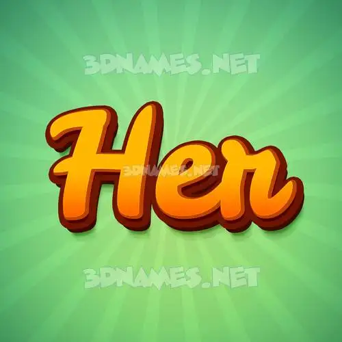 her in Green Rays style - 3D name wallpaper
