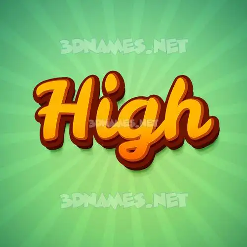 high in Green Rays style - 3D name wallpaper high in Green Rays style - 3D name wallpaper