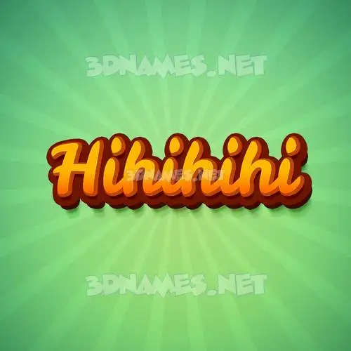hihihihi in Green Rays style - 3D name wallpaper