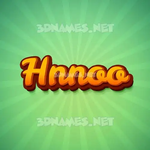 hnnoo in Green Rays style - 3D name wallpaper