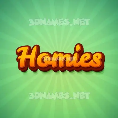 homies in Green Rays style - 3D name wallpaper