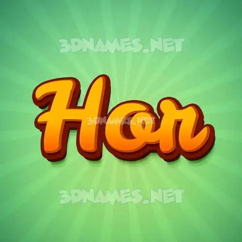 hor in Green Rays style - 3D name wallpaper hor in Green Rays style - 3D name wallpaper