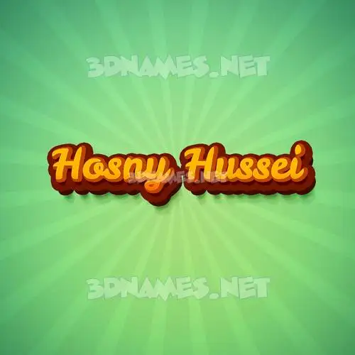 hosny hussei in Green Rays style - 3D name wallpaper