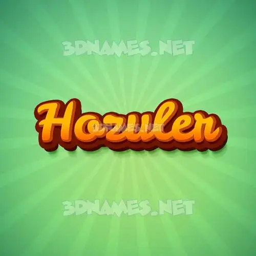 hozuler in Green Rays style - 3D name wallpaper