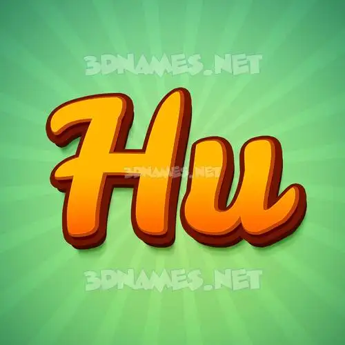 hu in Green Rays style - 3D name wallpaper hu in Green Rays style - 3D name wallpaper
