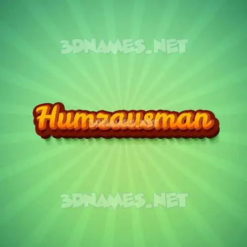 humzausman in Green Rays style - 3D name wallpaper