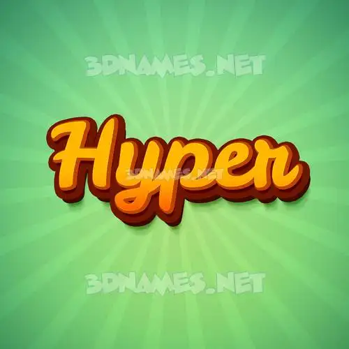 hyper in Green Rays style - 3D name wallpaper