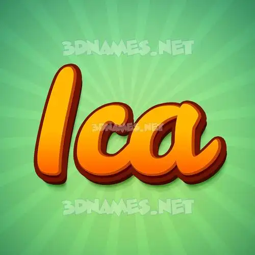ica in Green Rays style - 3D name wallpaper