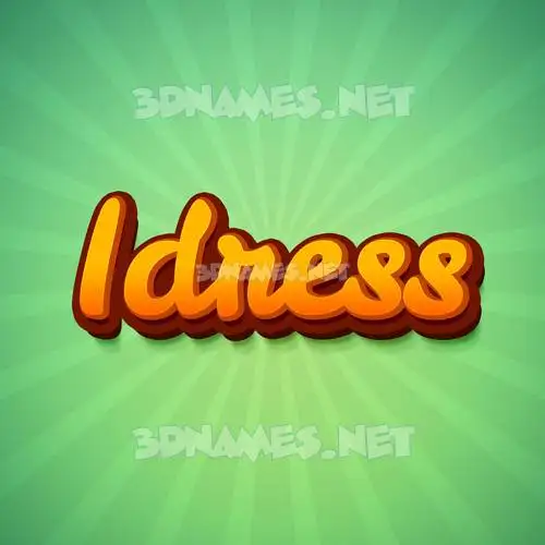idress in Green Rays style - 3D name wallpaper idress in Green Rays style - 3D name wallpaper