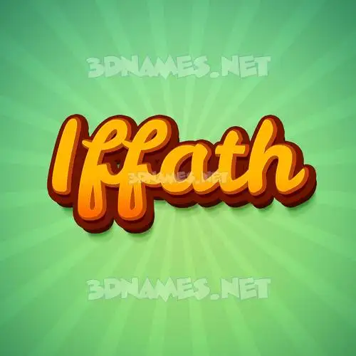 iffath in Green Rays style - 3D name wallpaper