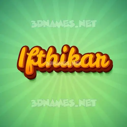 ifthikar in Green Rays style - 3D name wallpaper