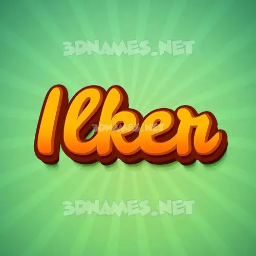 ilker in Green Rays style - 3D name wallpaper ilker in Green Rays style - 3D name wallpaper