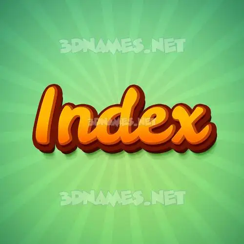 index in Green Rays style - 3D name wallpaper