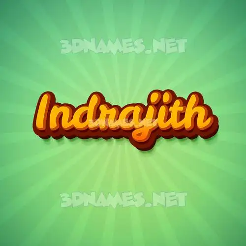 indrajith in Green Rays style - 3D name wallpaper