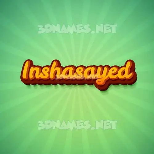 inshasayed in Green Rays style - 3D name wallpaper