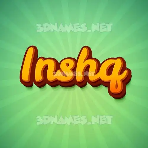 inshq in Green Rays style - 3D name wallpaper