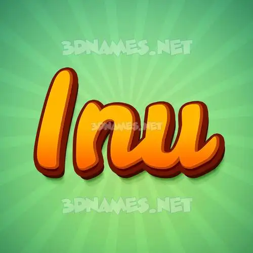 inu in Green Rays style - 3D name wallpaper