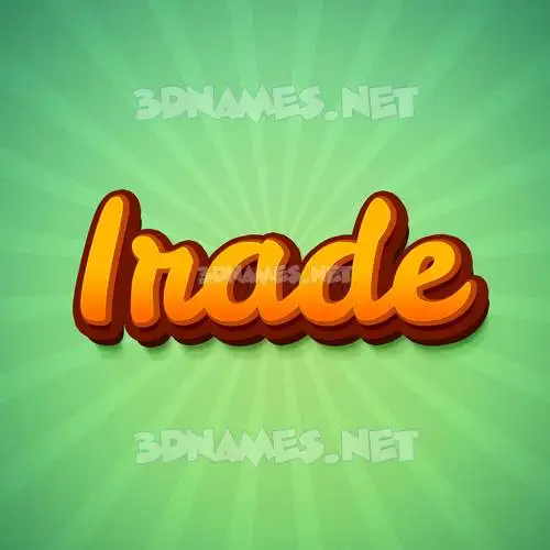 irade in Green Rays style - 3D name wallpaper irade in Green Rays style - 3D name wallpaper