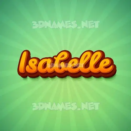 isabelle in Green Rays style - 3D name wallpaper