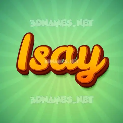 isay in Green Rays style - 3D name wallpaper