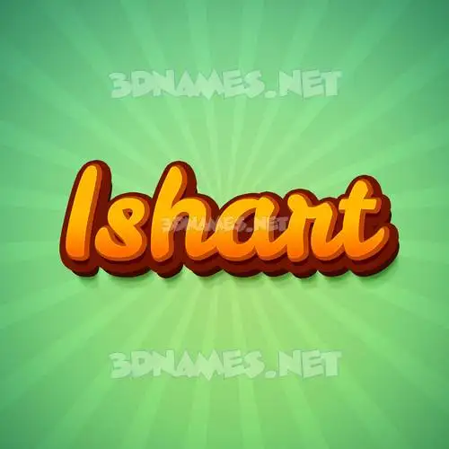 ishart in Green Rays style - 3D name wallpaper ishart in Green Rays style - 3D name wallpaper
