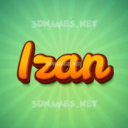 izan in Green Rays style - 3D name wallpaper