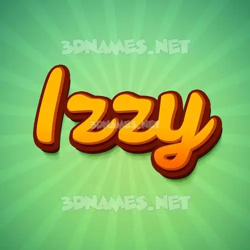 izzy in Green Rays style - 3D name wallpaper