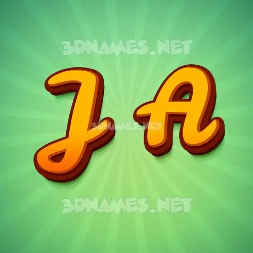 j a in Green Rays style - 3D name wallpaper j a in Green Rays style - 3D name wallpaper