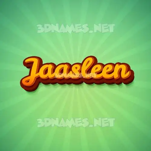 jaasleen in Green Rays style - 3D name wallpaper
