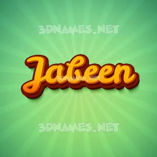 jabeen in Green Rays style - 3D name wallpaper