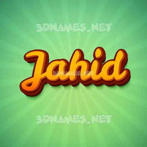 jahid in Green Rays style - 3D name wallpaper